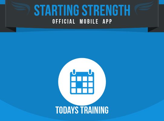 Starting Strength workout app home page