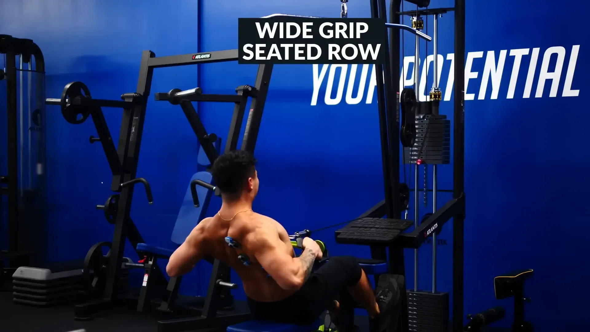 Wide-grip seated cable row demonstration