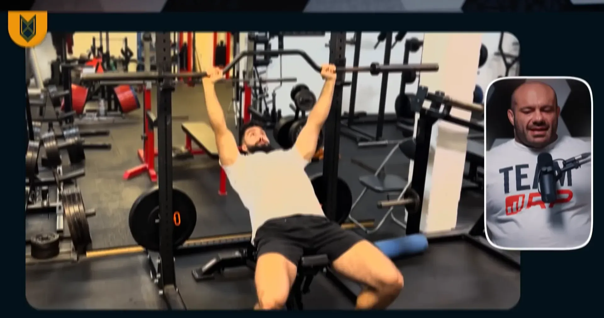 Cambered bar incline press demonstration