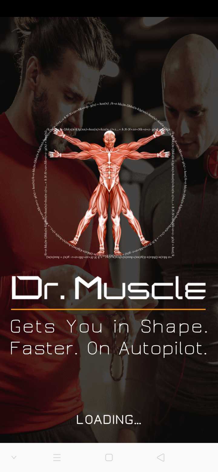 Startup page of Dr. Muscle, an alternative to the Strong workout app